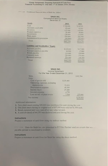  Group Assistent Preparing Summent of Cash Flow Financial Accounting 11.Due d