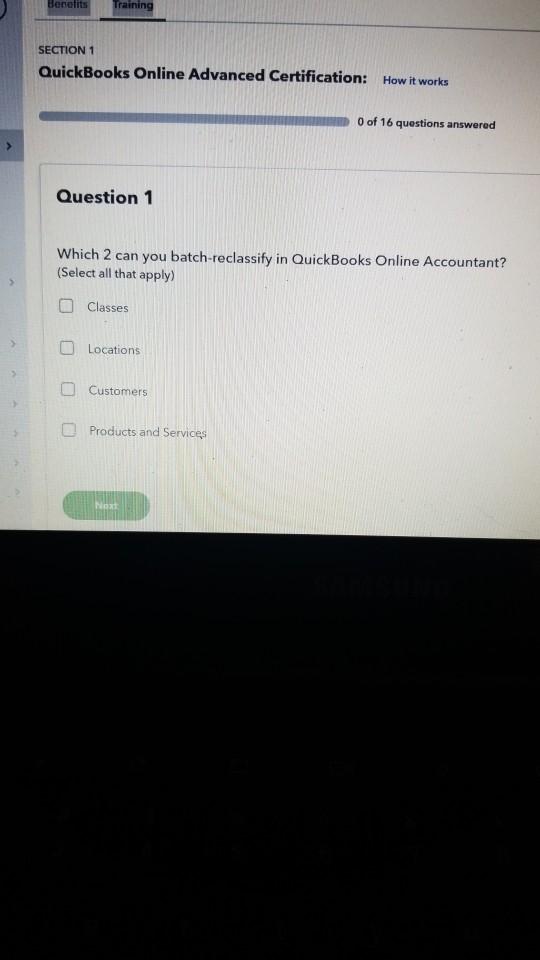 Benefits Training SECTION 1 QuickBooks Online Advanced Certification: How it works