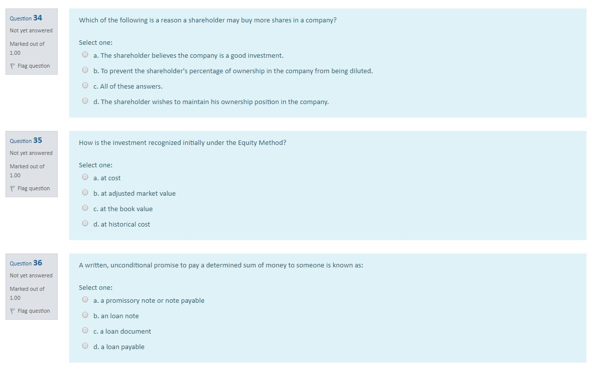 yet answered Marked out of 1.00 Flag question Select one: a. a