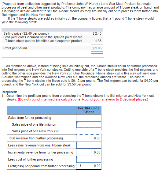 (Prepared from a situation suggested by Professor John W. Hardy) Lone