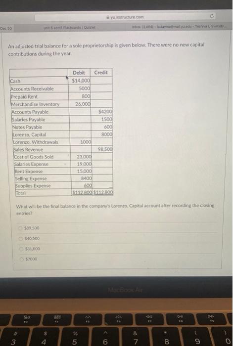  yunstructure.com Dec 30 umit Sacs Que An adjusted trial balance for