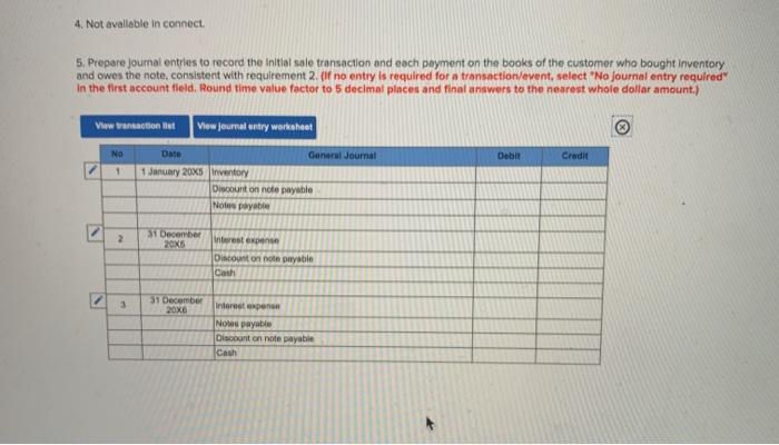 sale transaction on 1 January 20X5. The note required annual end-of-year interest