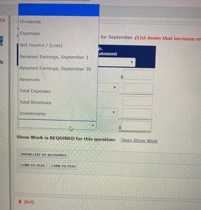 a, bl b3 (Part Level Submission) On August 31, the balance sheet