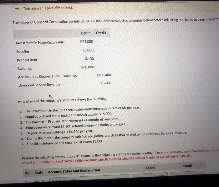  UUSES 333105519C UUUUUU Your answer is partially correct. The ledger of
