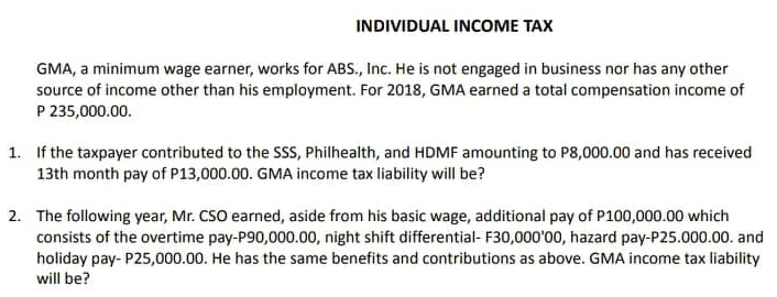 BASE ON PHILIPPINE SETTINGNote: For Number 2 there is a typo error
