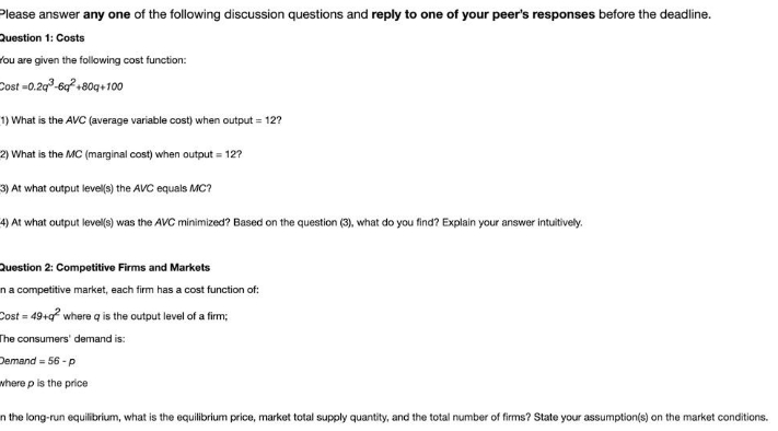 please answer and discuss only one question in which you feel most