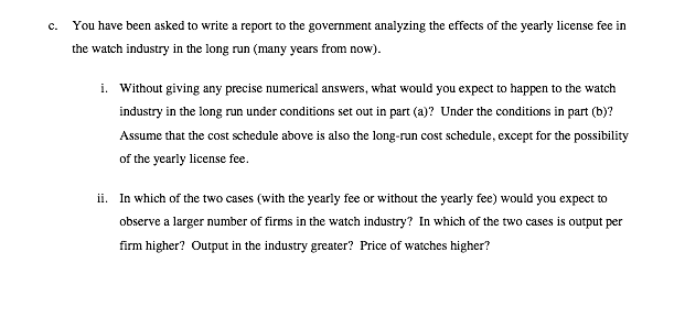 needing help with part C. i. & ii c. You have been