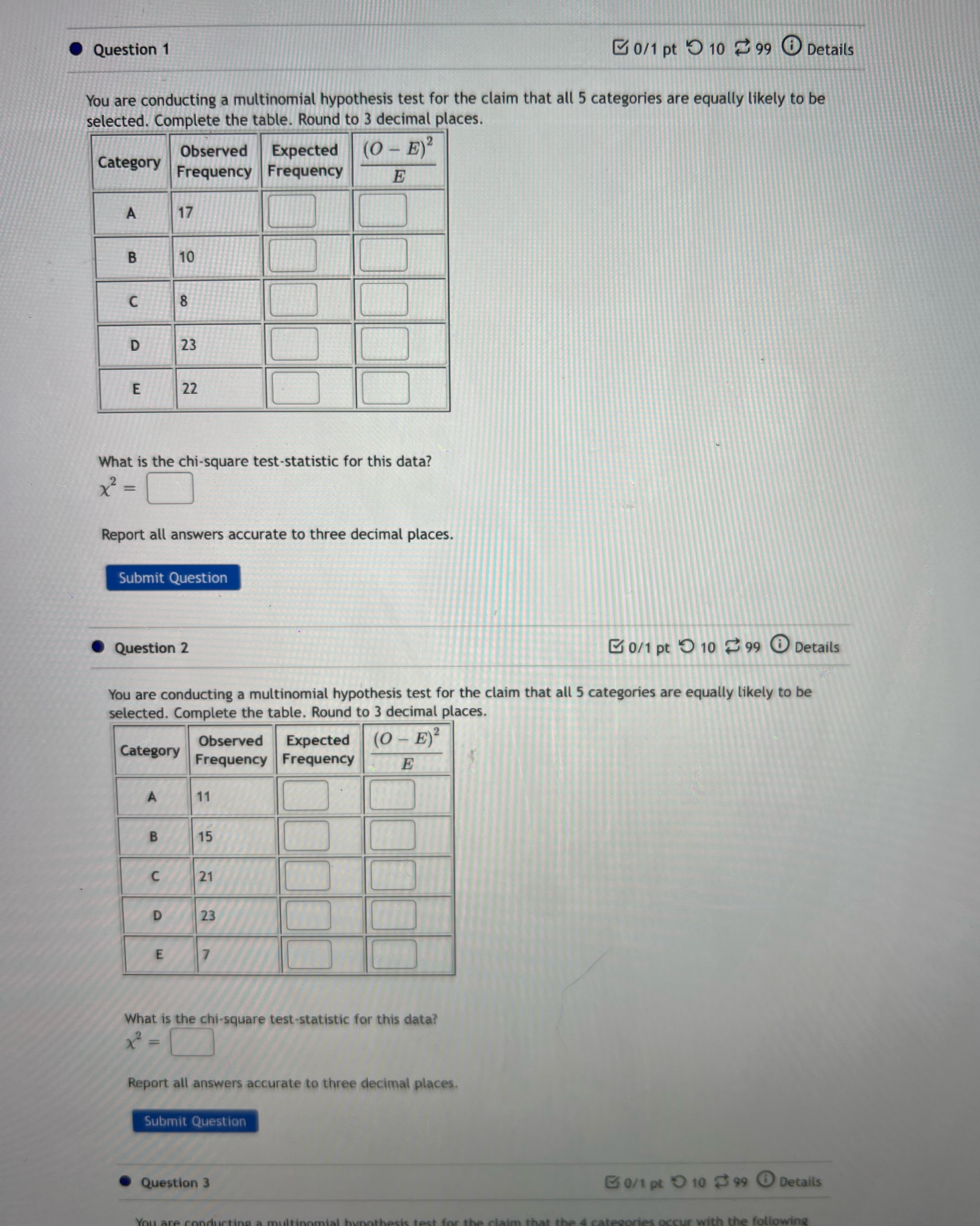1 and 2 please Question 1 0/1 pt 9 10 99 @