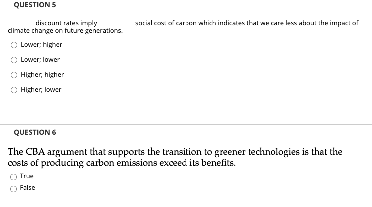 ANSWER 5 & 6 and explain why QUESTION 5 discount rates imply