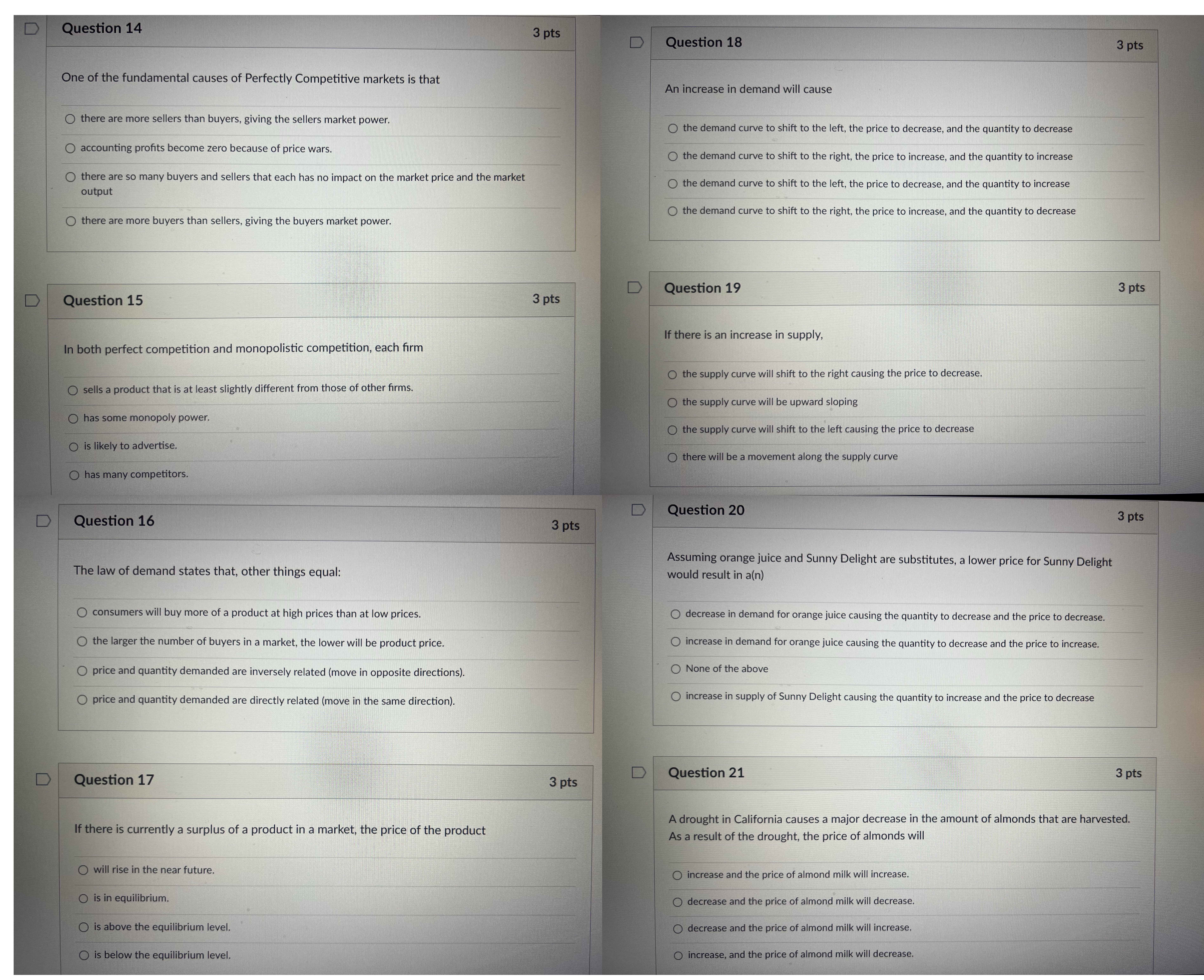 I need help with these asap D Question 14 3 pts D