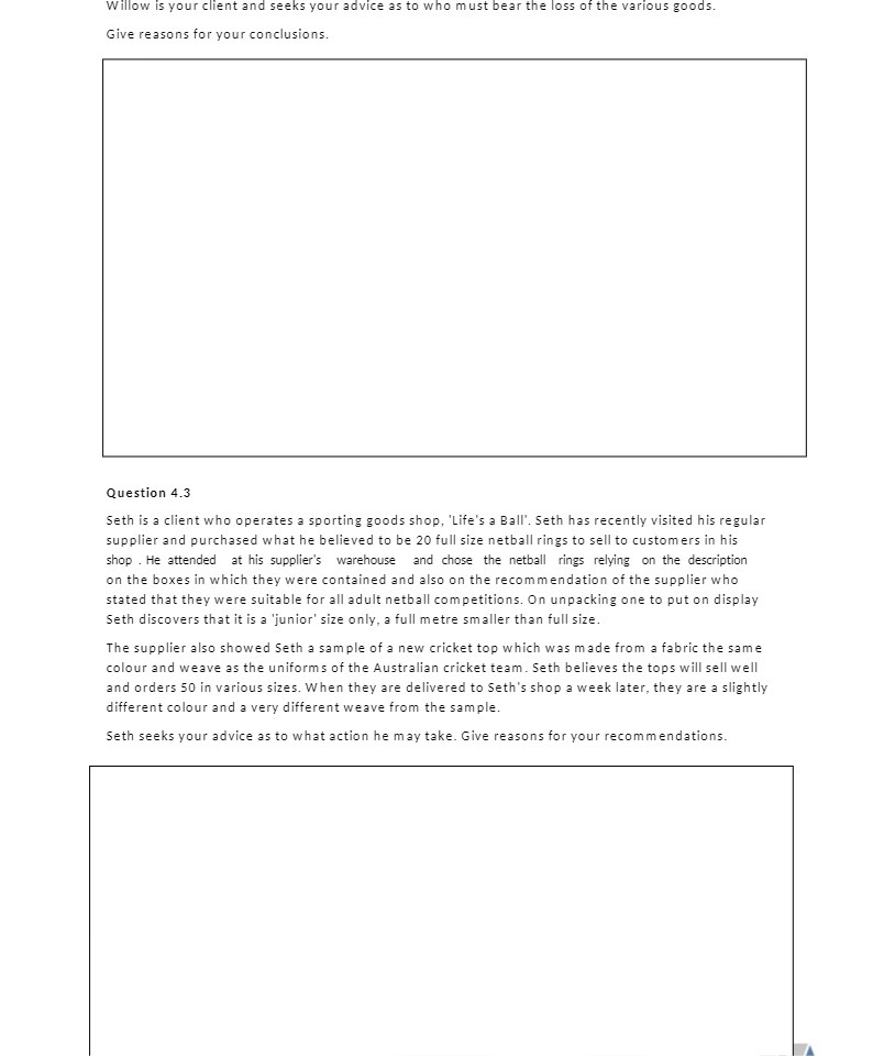 Willow is your client and seeks your advice as to who