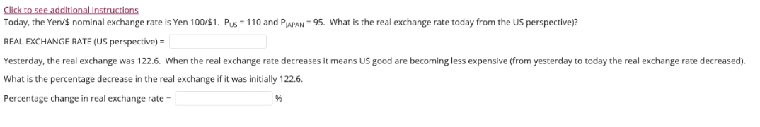 answer fast pls Click to see additional instructions Today, the Yen/$ nominal