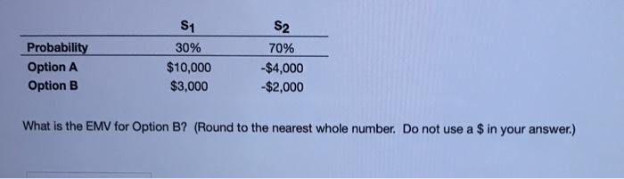 $3,000 -$2,000 If the objective is to maximize profit, a decision maker