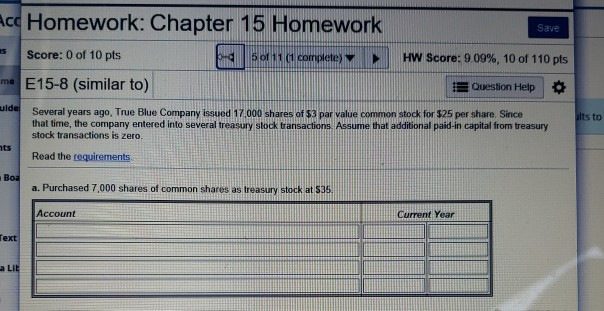 Save Ace Homework: Chapter 15 Homework Score: 0 of 10 pts
