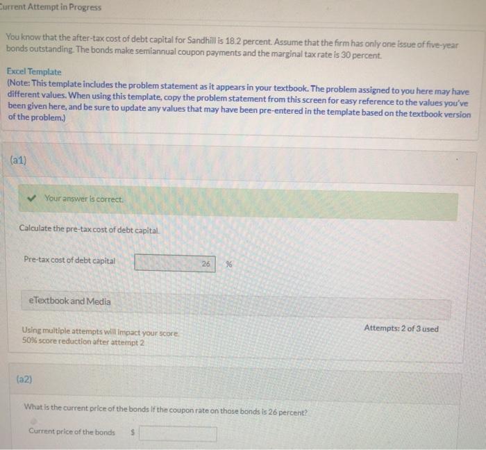  Current Attempt in Progress You know that the after-tax cost of