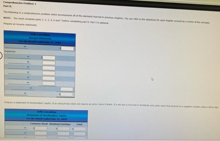  Comprehensive Problem 1 Part 3: The following is a comprehensive problem