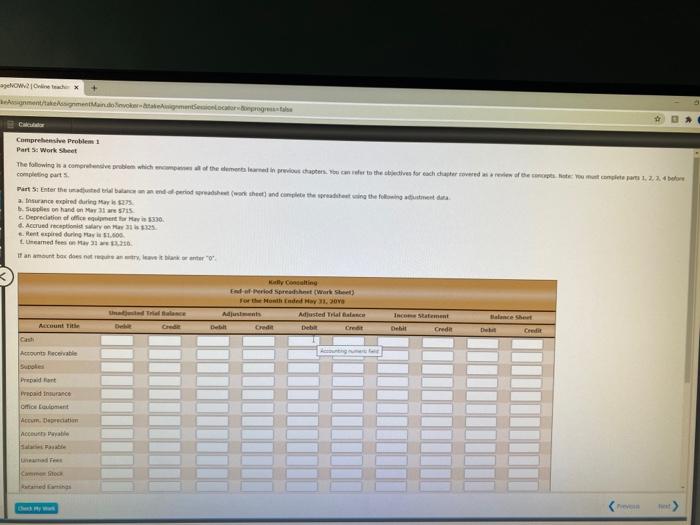  VW2 Cinetech * Anment/tement Manager progress Comprehensive Problem 1 Part 5: