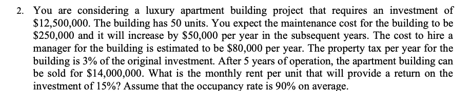  how to do on excel 2. You are considering a luxury