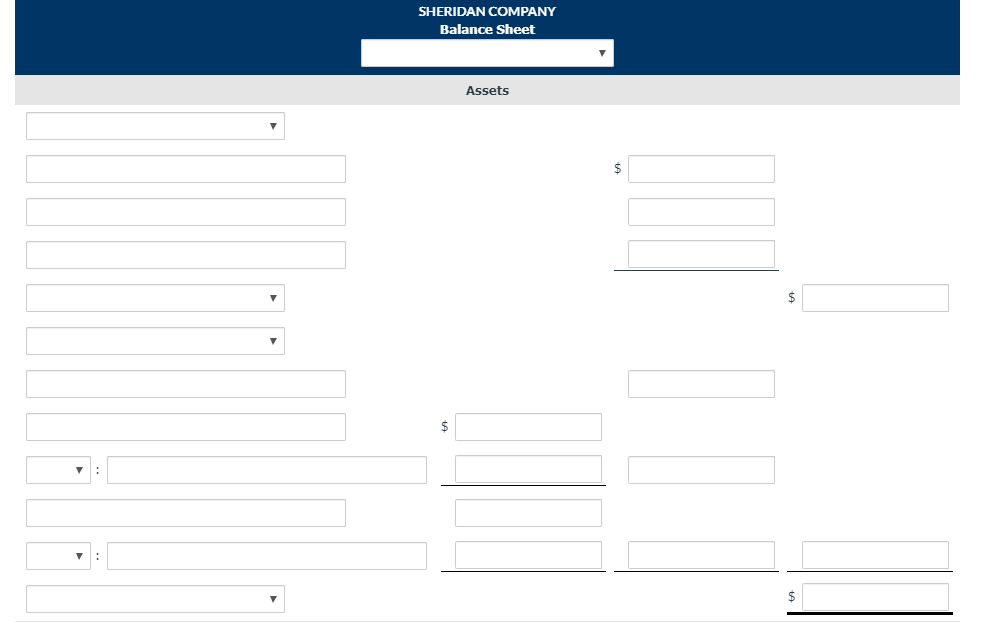 taken from the financial statements of Sheridan Company at December 31, 2022.