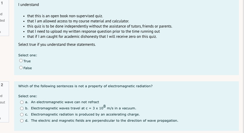  1 I understand d . that this is an open book