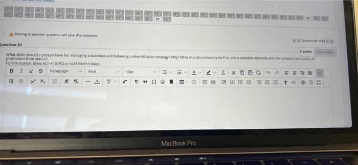 Moving to another question will Live this response. Question 51 What