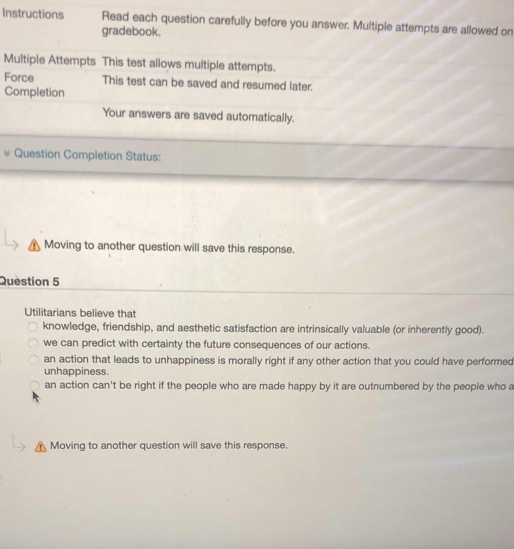  Instructions Read each question carefully before you answer. Multiple attempts are