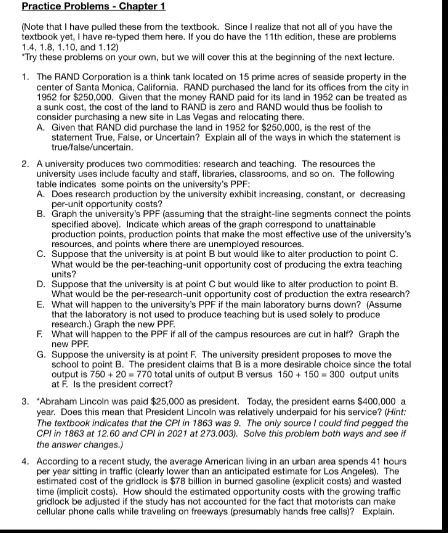  Practice Problems - Chapter 1 Note that I have pulled these