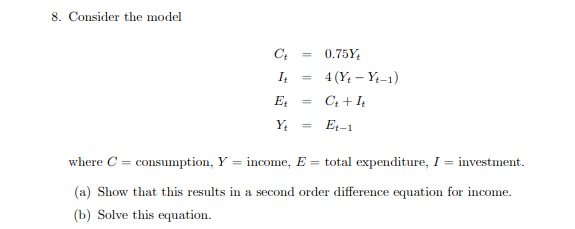 Yi+2 - (b+k) Yi+itkle = a(1+g), t = 0, 1, ... where