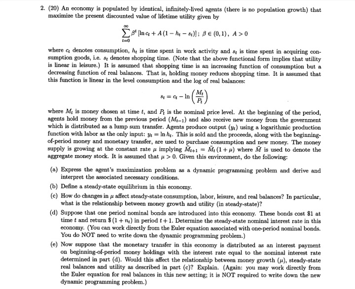 Cobb-Douglas technology and a 100% capital depreciation rate. Specifically, output is given