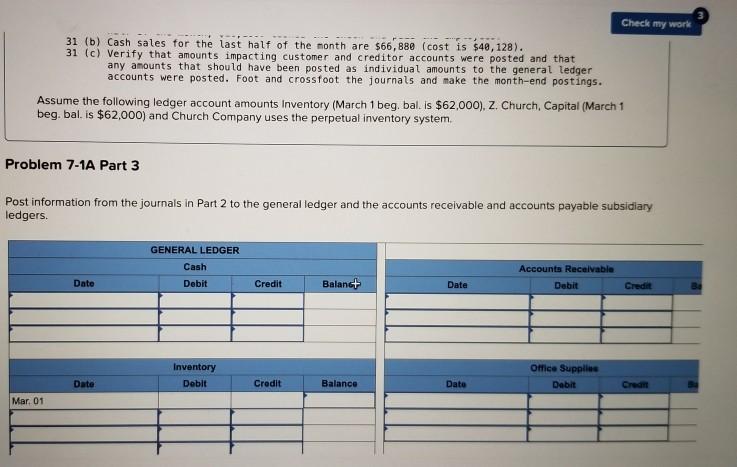 Church Company completes these transactions and events during March of the current