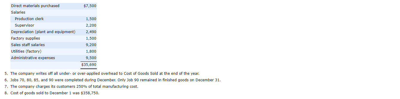 of Cougar Enterprises, a Canadian manufacturer that uses a normal job-order costing