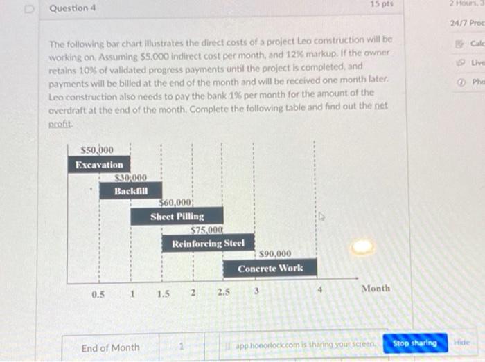  15 pts 2 Hour Question 4 24/7 Proc & Culo Live