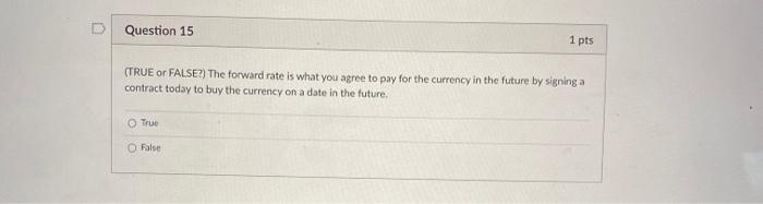 or FALSE?) The USD Equivalent or direct foreign exchange quote shows how