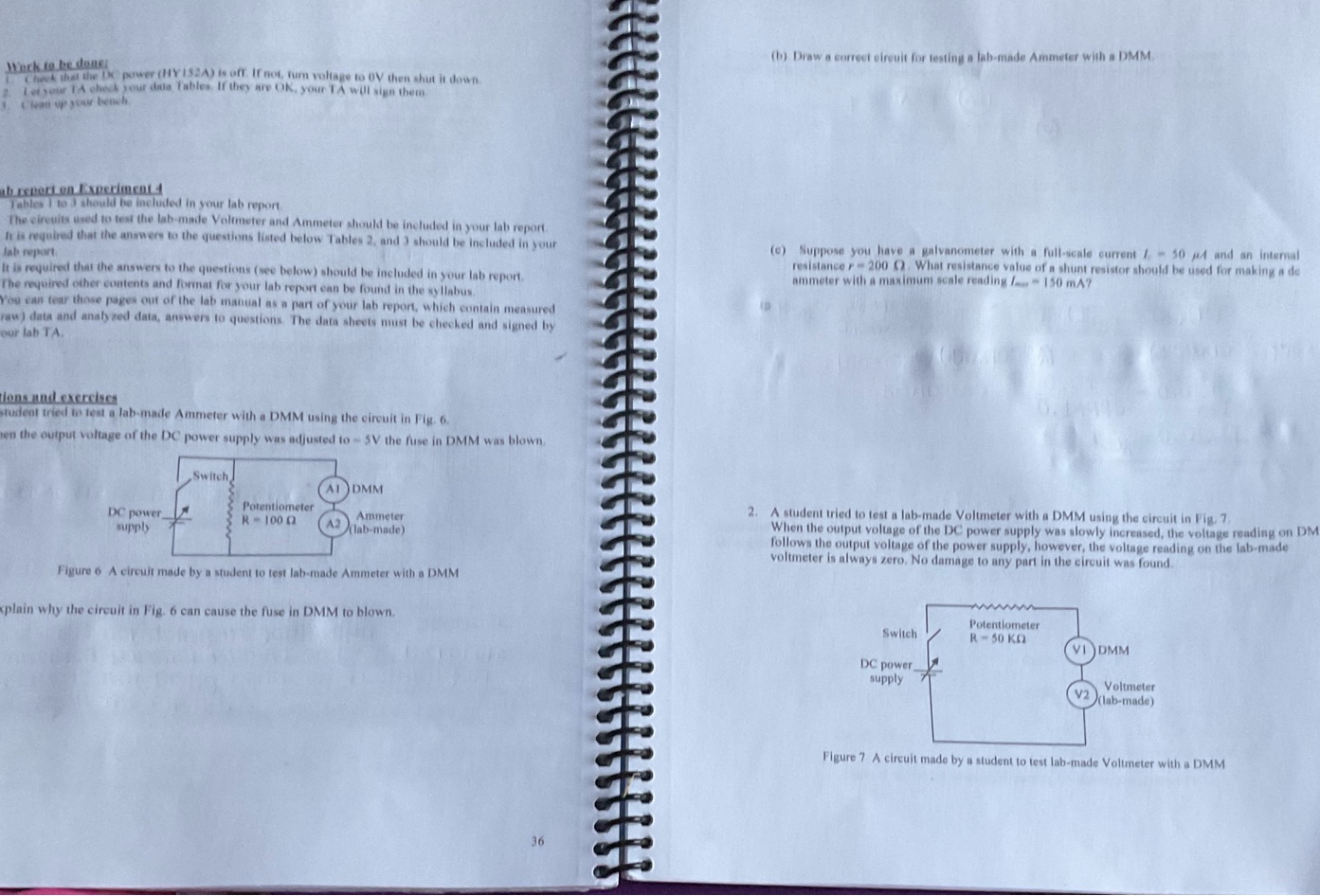 Just number 1 part a-c (b) Draw a correct circuit for testing