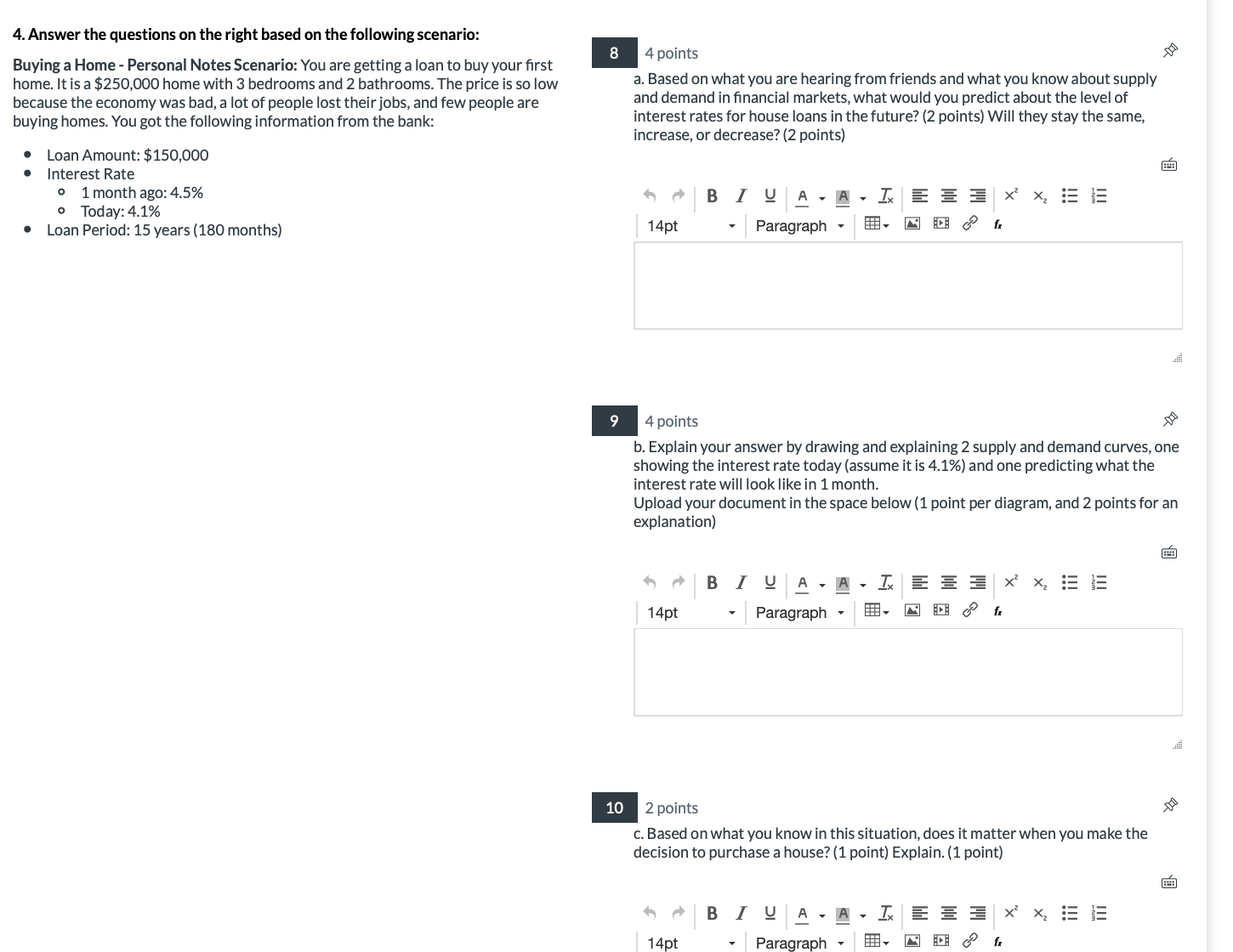  4. Answer the questions on the right based on the following