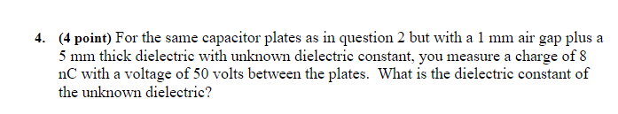 has two circular plates of radius 20 cm. For a plate spacing