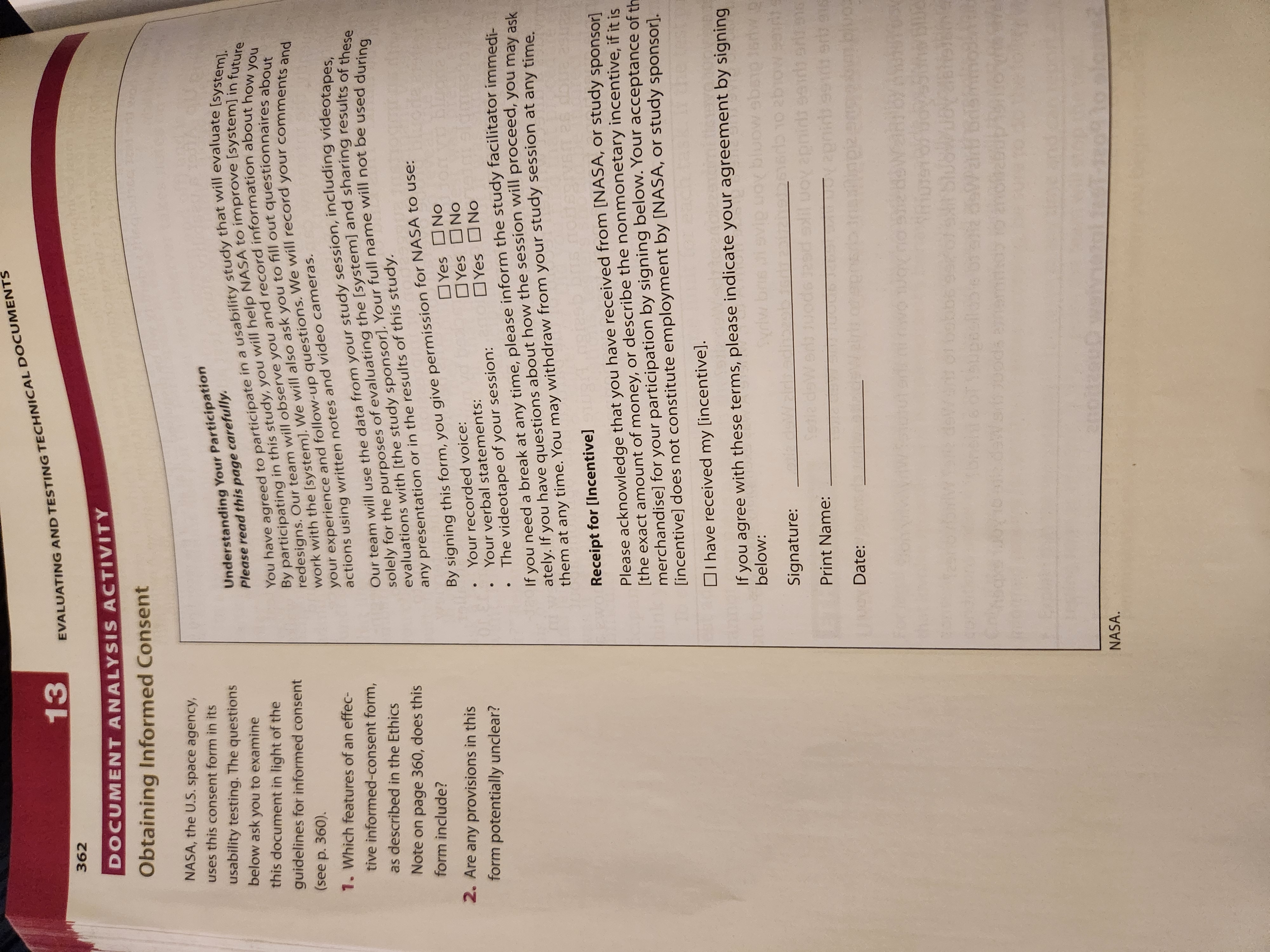  13 EVALUATING AND TESTING TECHNICAL DOCUMENTS 362 DOCUMENT ANALYSIS ACTIVITY Obtaining