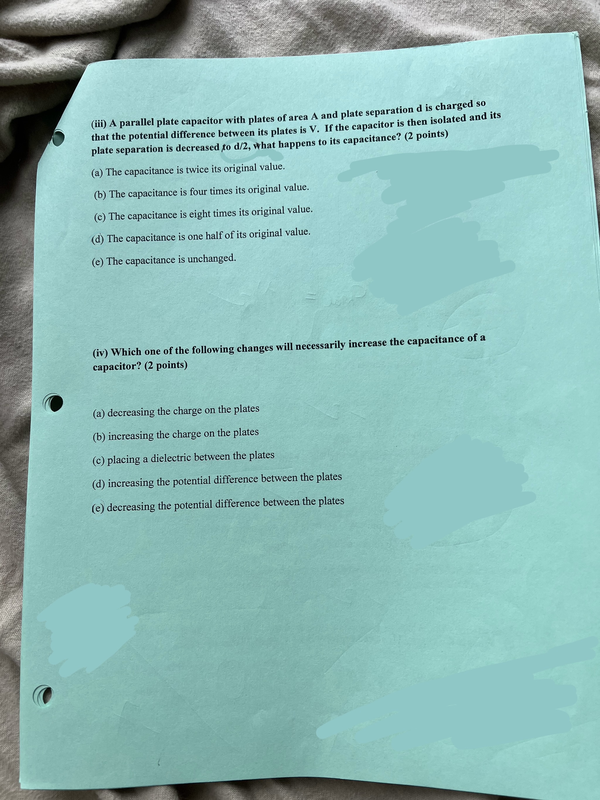 be zero at infinity (V = 0 ). With the two point