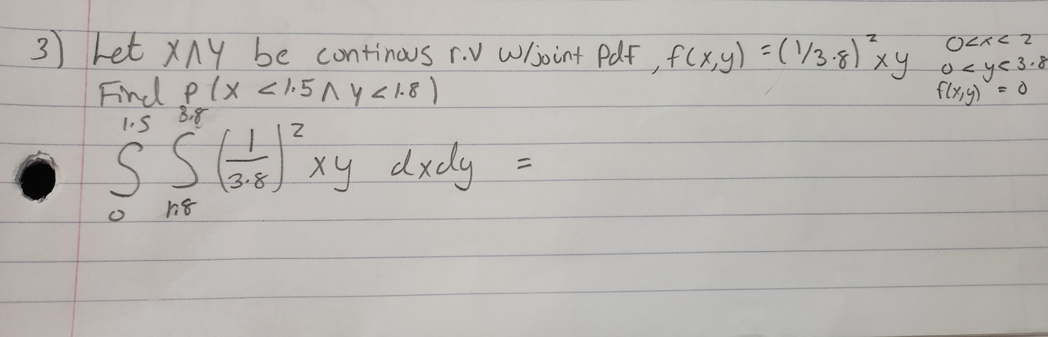 Let X and Y be continuous random variables with joint probability density