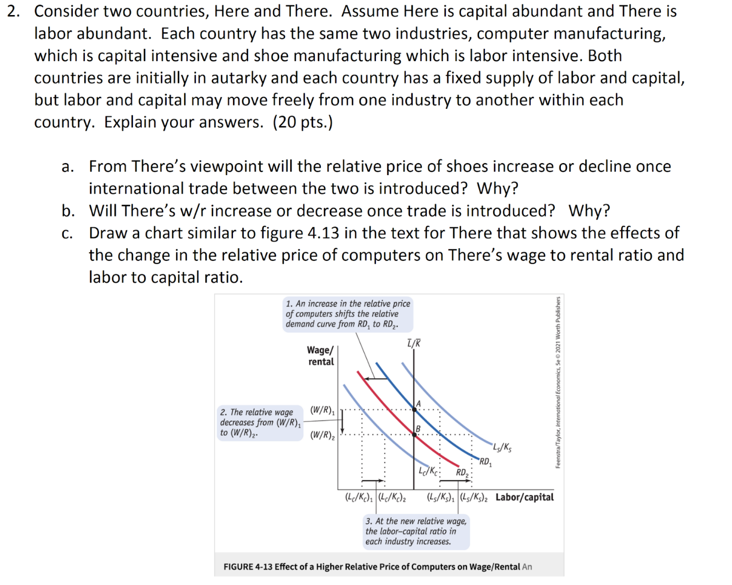 2. Consider two countries, Here and There. Assume Here is capital
