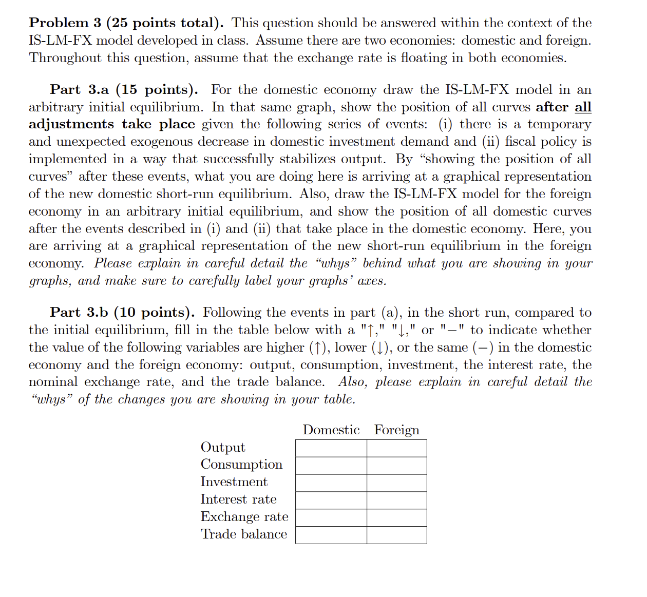 Problem 3 (25 points total). This question should be answered within