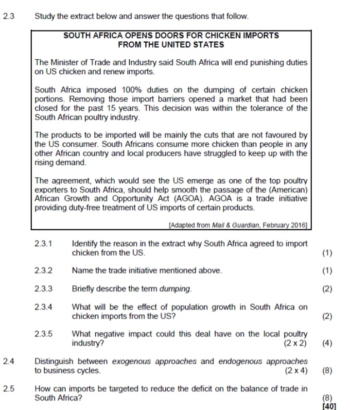 summarise please I will appreciate 2.3 Study the extract below and