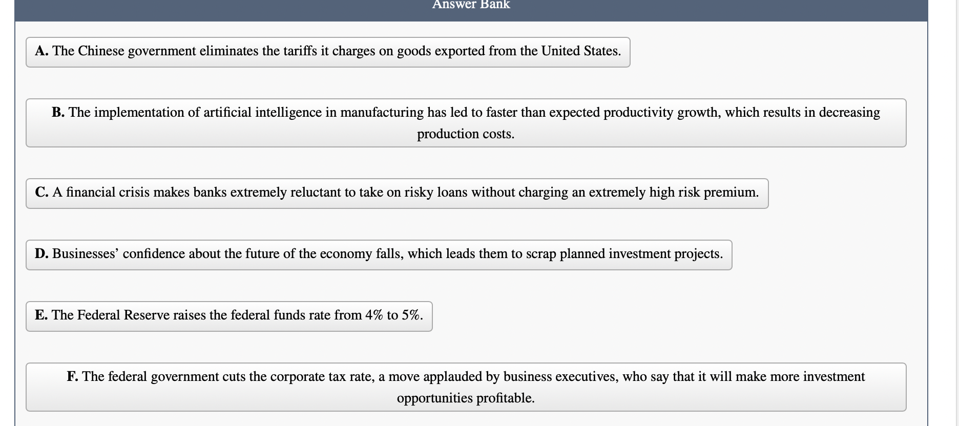 Could you please help me with this:Predict how each change will affect
