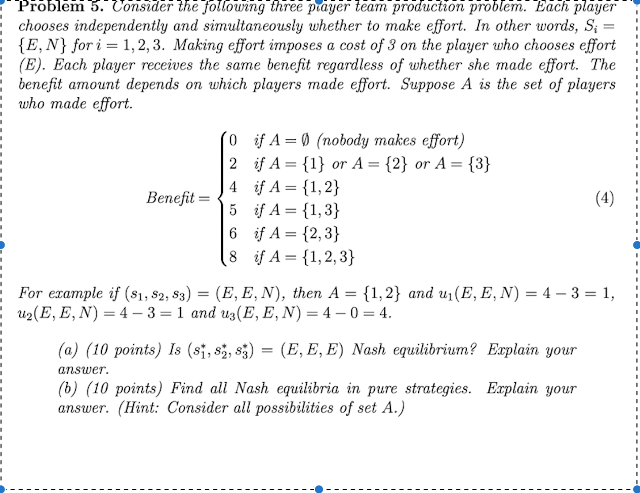 help me asap Problem 5. Consider the following three prayer team production