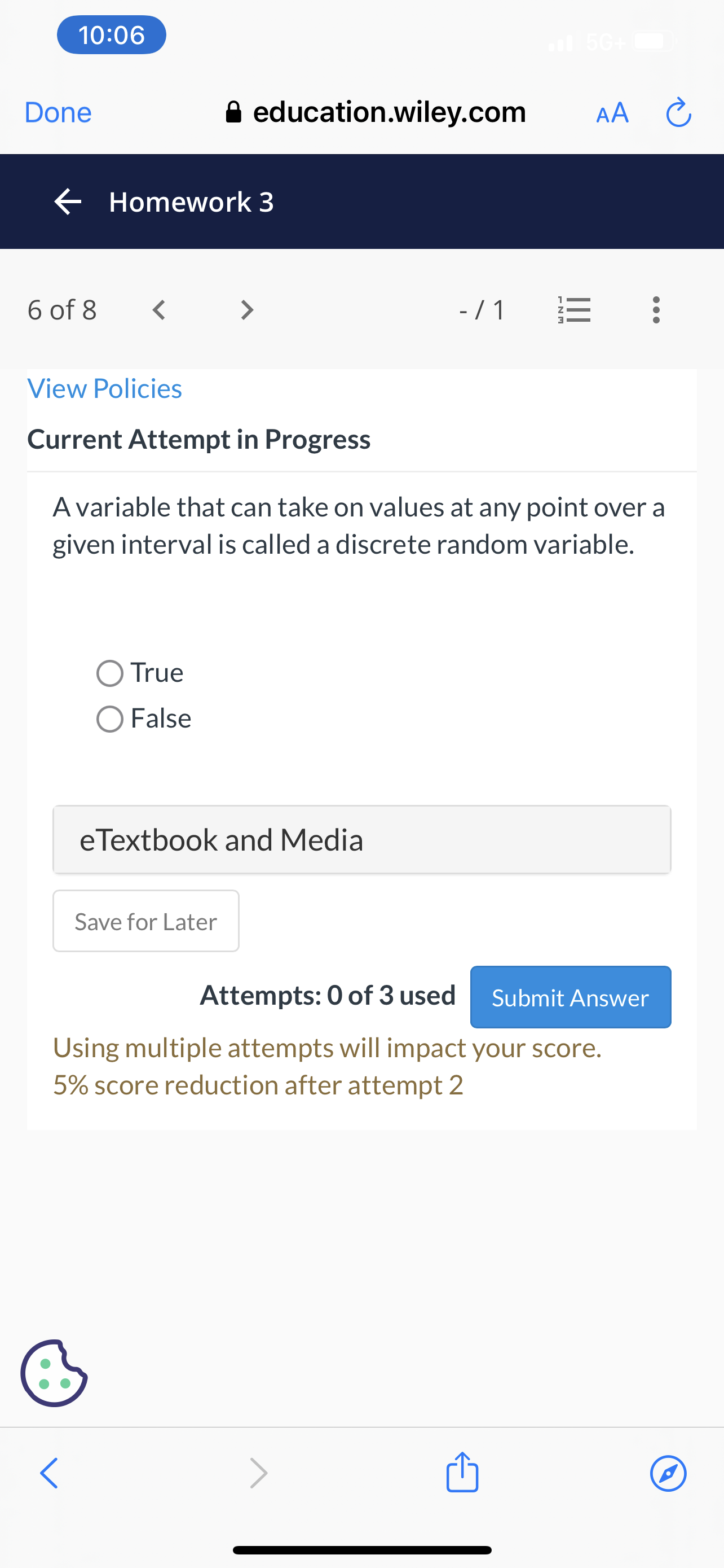 A N 0 View Policies Current Attempt in Progress The number of