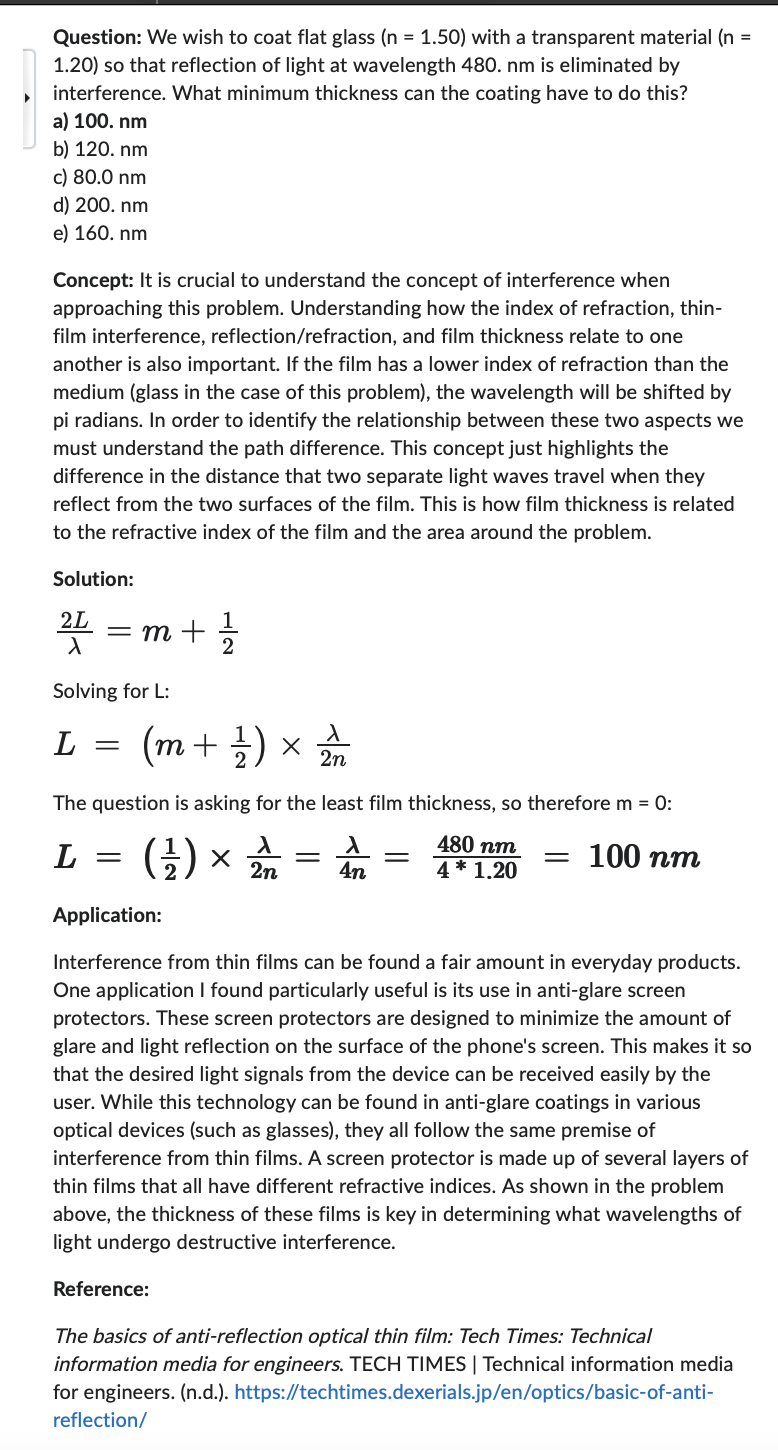 a direction perpendicular to the film. For how many different wavelengths in