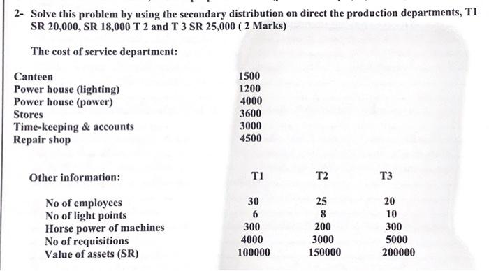  cost accounting : Its better if its computer or excel writing