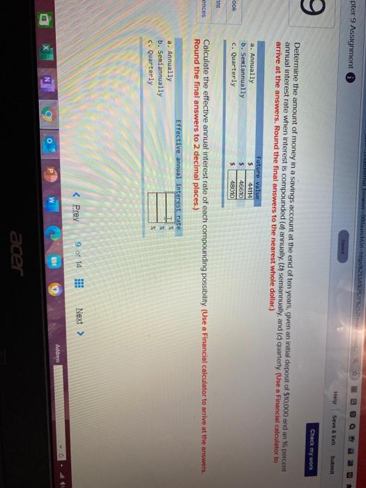  pter 9 Assignment Help Save & Exit Submit 3 Check my