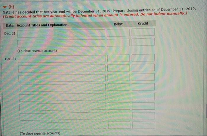 the December transactions and adjusting entries, Natalie prepared the following adjusted trial
