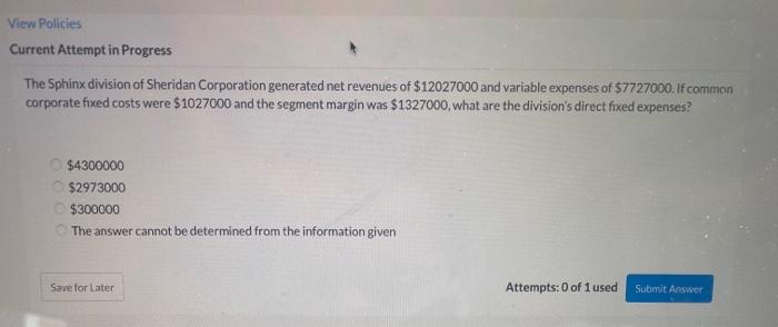  View Policies Current Attempt in Progress The Sphinx division of Sheridan